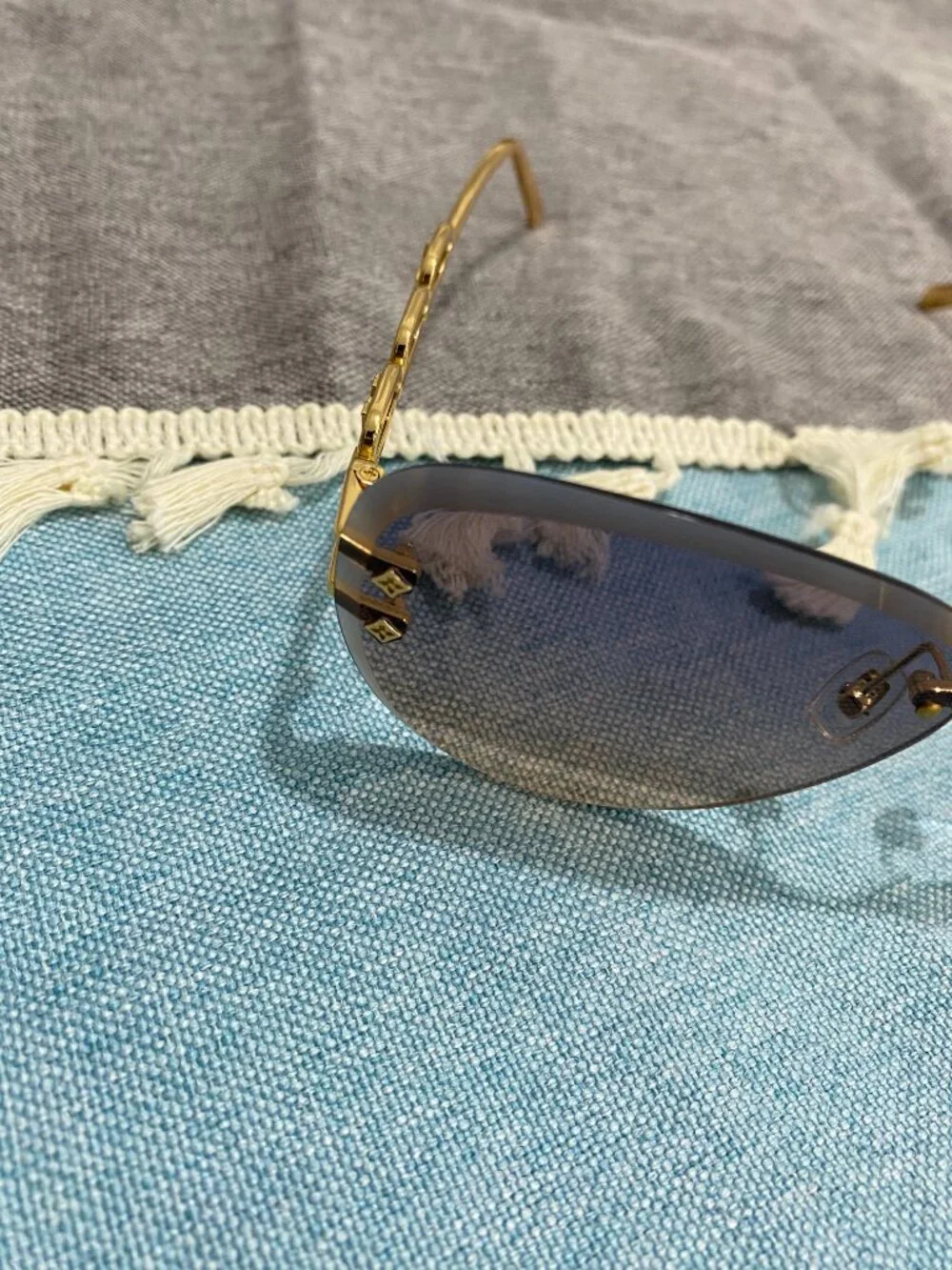 Louis Vuitton Rimless Cat-Eye Chain Sunglasses